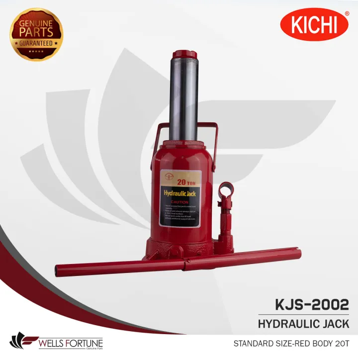 KICHI HYDRAULIC JACK FLOOR JACK BOTTLE JACK STANDARD SIZE RED BODY 20 TONS