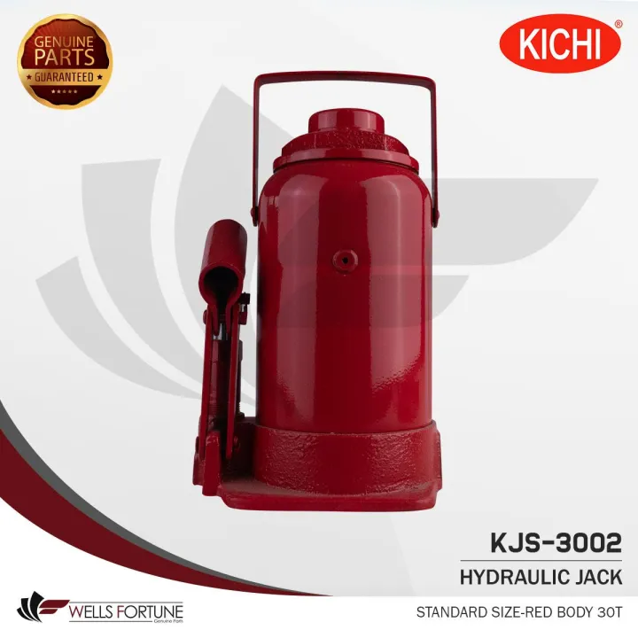 KICHI HYDRAULIC JACK FLOOR JACK BOTTLE JACK STANDARD SIZE RED BODY 30 TONS