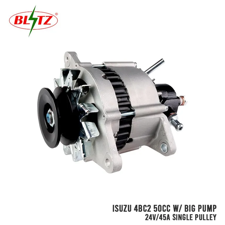 ISUZU 4BC1 4BC2 50CC ALTERNATOR ASSEMBLY WITH BIG PUMP 24V / 45A SINGLE PULLEY BLITZ