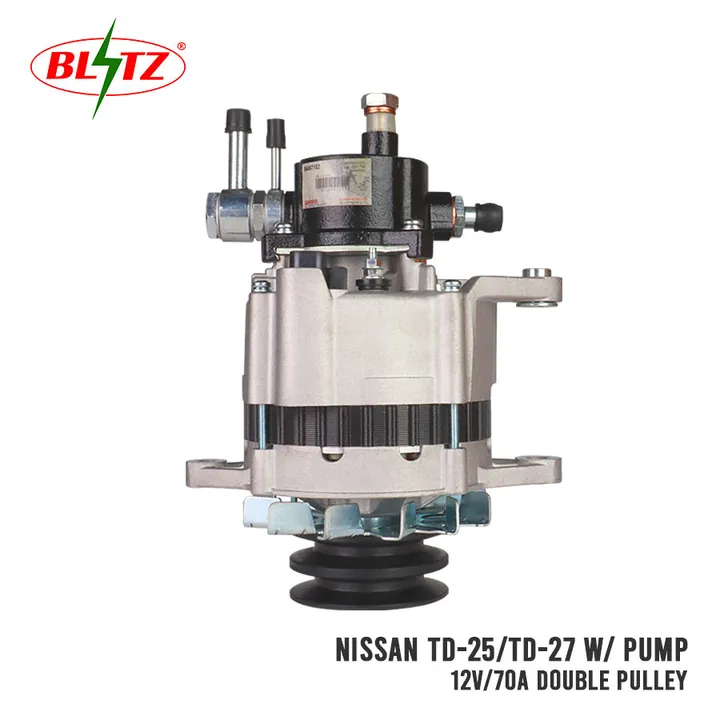 NISSAN TD-25 TD-27 BD25 ALTERNATOR ASSEMBLY WITH PUMP 12V / 70A DOUBLE PULLEY BLITZ