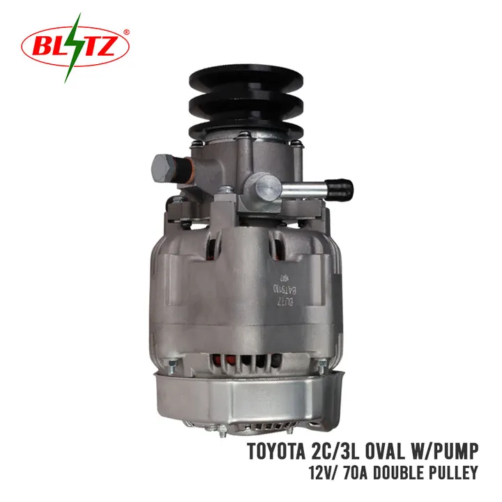 TOYOTA 2C 3L 5L LN85 REVO 2L ALTERNATOR ASSEMBLY OBLONG WITH PUMP 12V / 70A DOUBLE PULLEY BLITZ