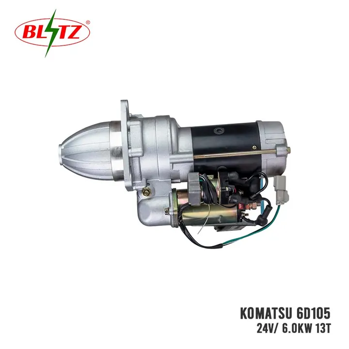 KOMATSU 6D105 STARTER ASSEMBLY 24V 6.0KW (13 TEETH) BLITZ