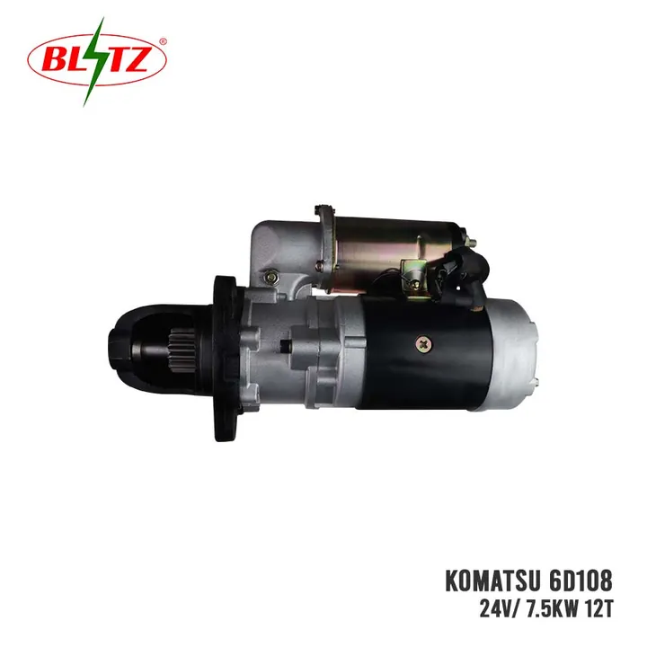KOMATSU 6D108 STARTER ASSEMBLY 24V 7.5KW (12 TEETH) BLITZ
