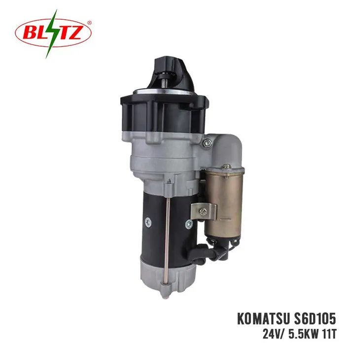 KOMATSU S6D105 STARTER ASSEMBLY 24V 5.5KW (11 TEETH) BLITZ