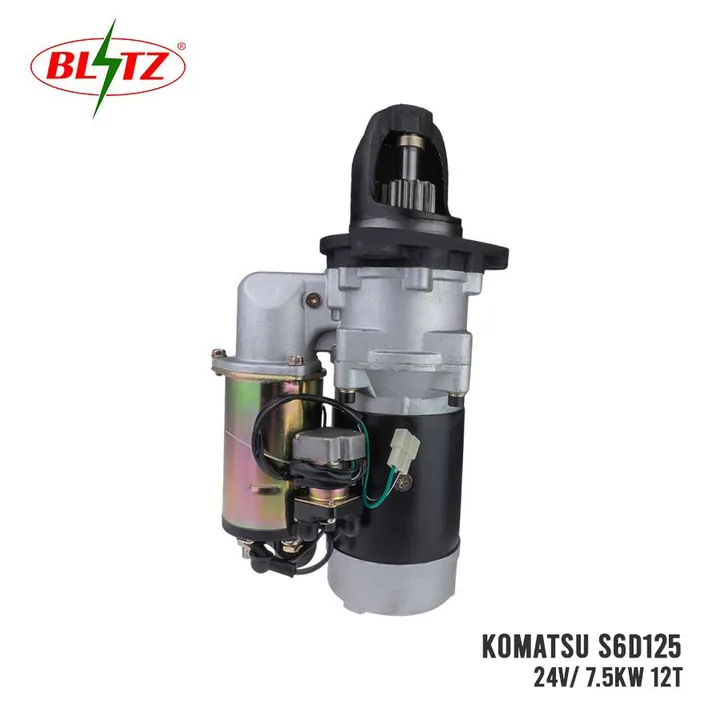 KOMATSU S6D125 STARTER ASSEMBLY 24V 7.5KW (12 TEETH) BLITZ