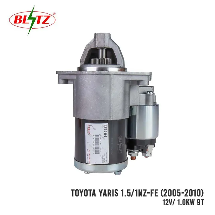 TOYOTA YARIS 1.5 1NZ-FE 2005 – 2010 STARTER ASSEMBLY 12V 1.0KW (9 TEETH) BLITZ
